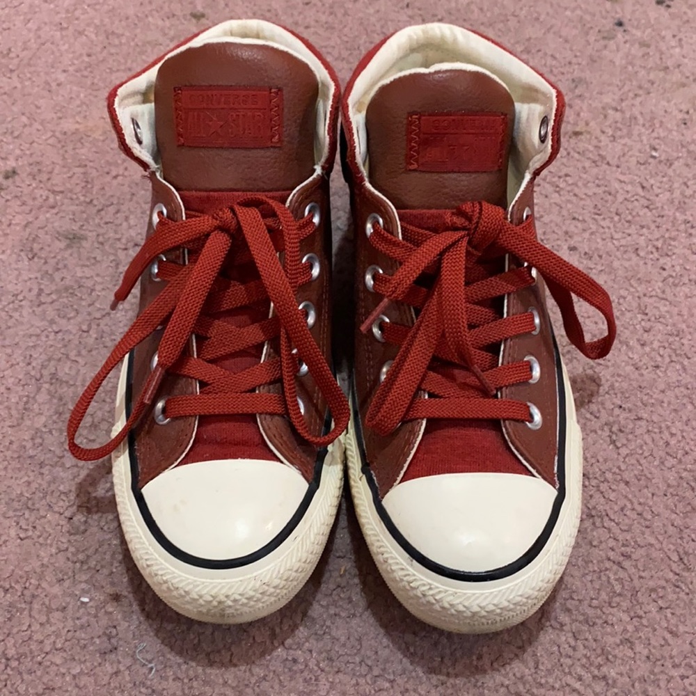 Converse red all star mid rise